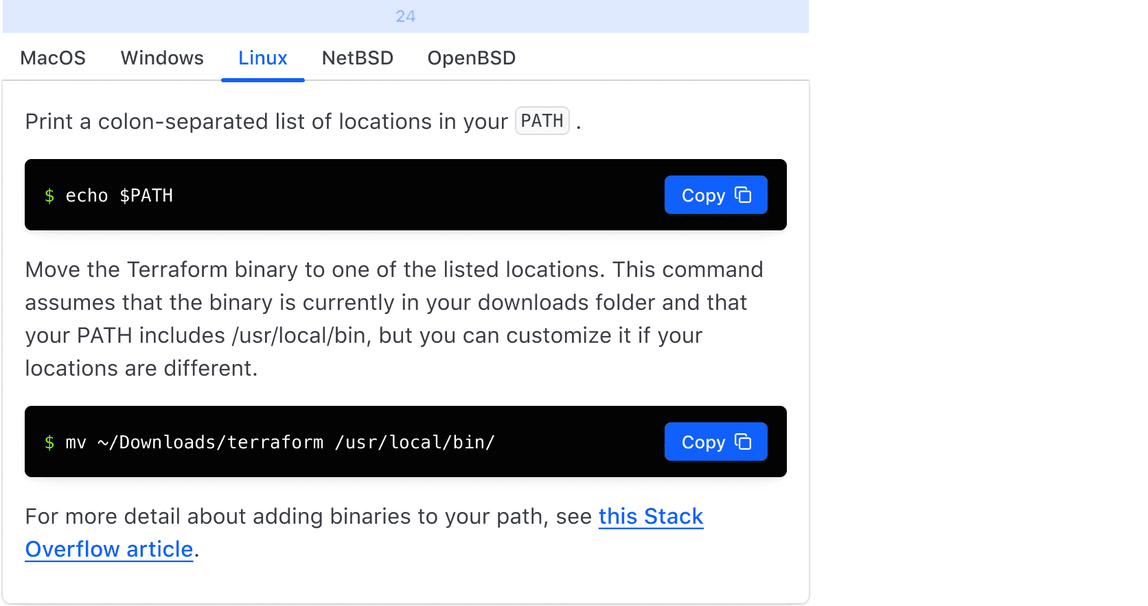 Tabs contained spacing example